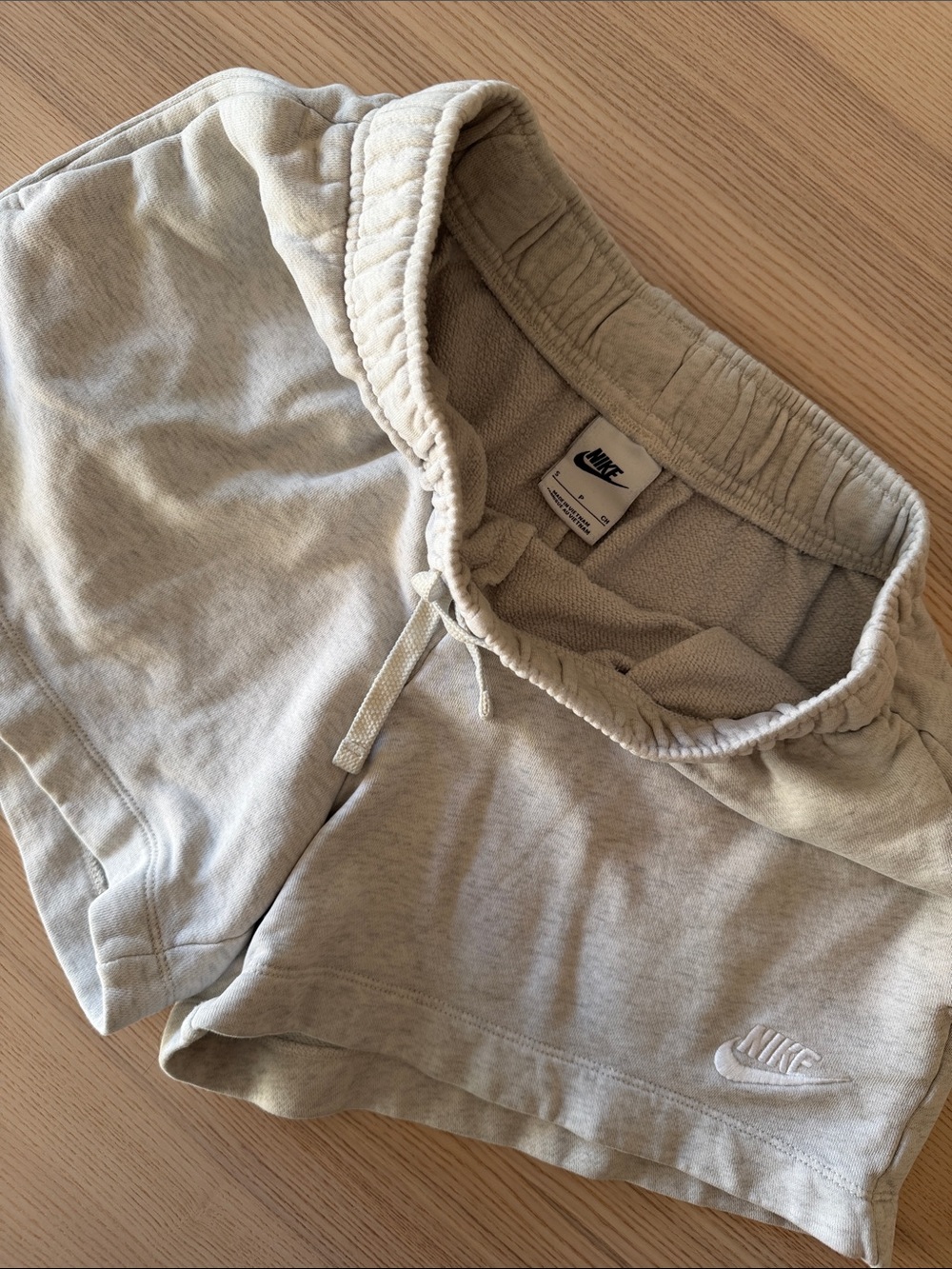 Nike Women's Light Heather Gray Athletic Fleece Shorts - Picture 2 of 3